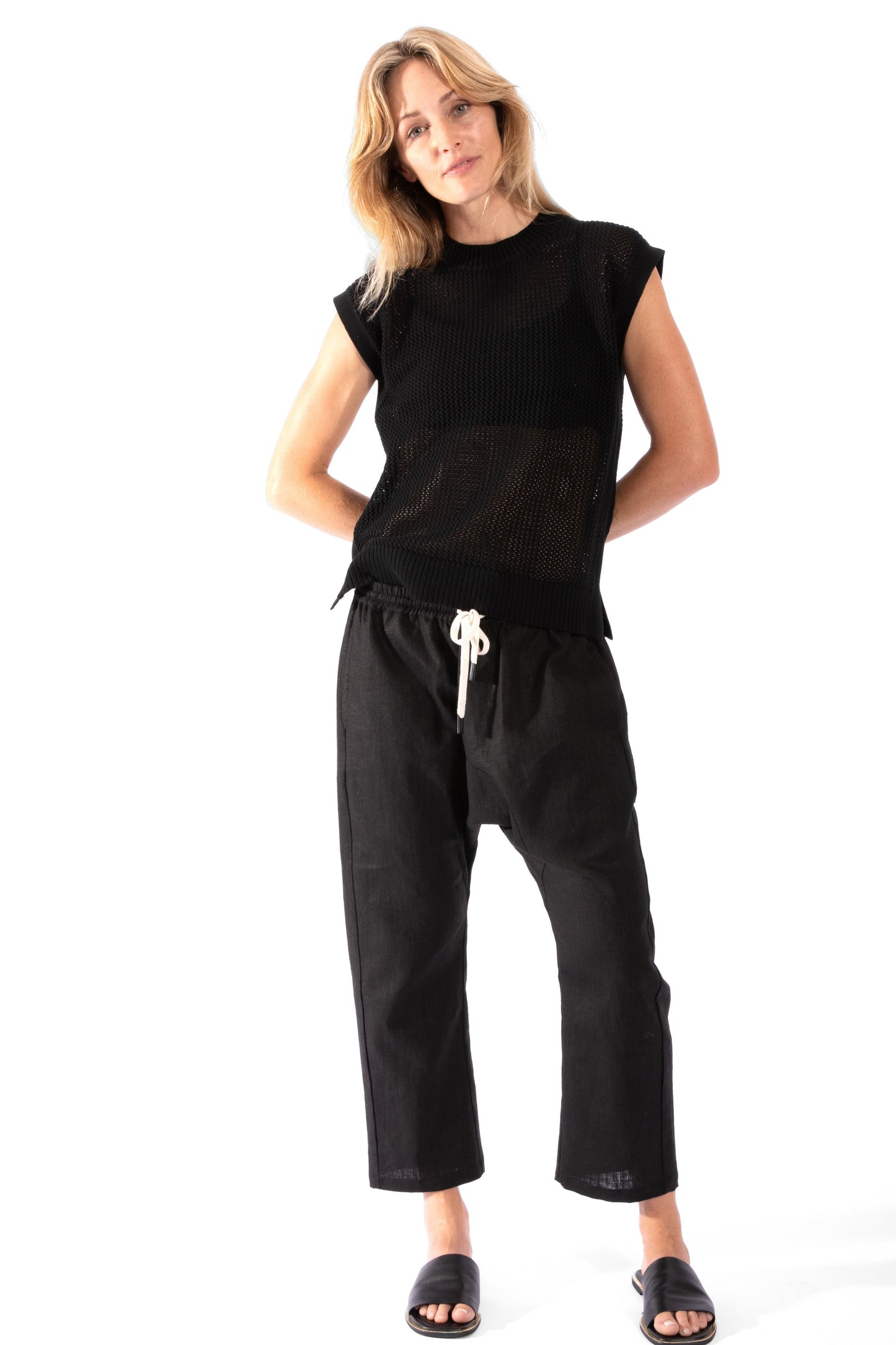 
                  
                    Mesh Knit Top - Black
                  
                