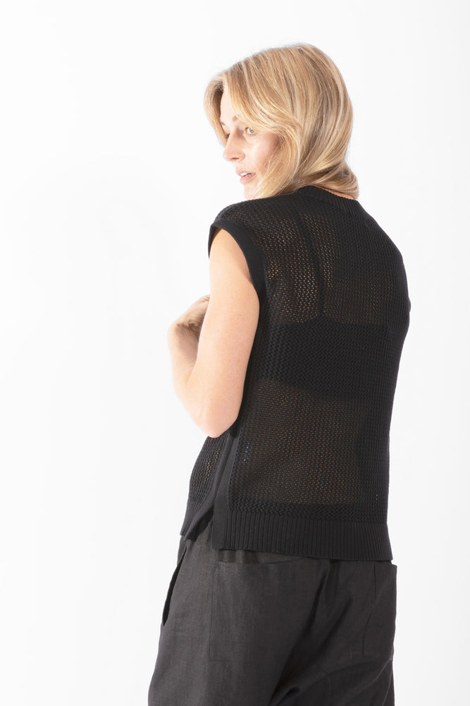 
                  
                    Mesh Knit Top - Black
                  
                