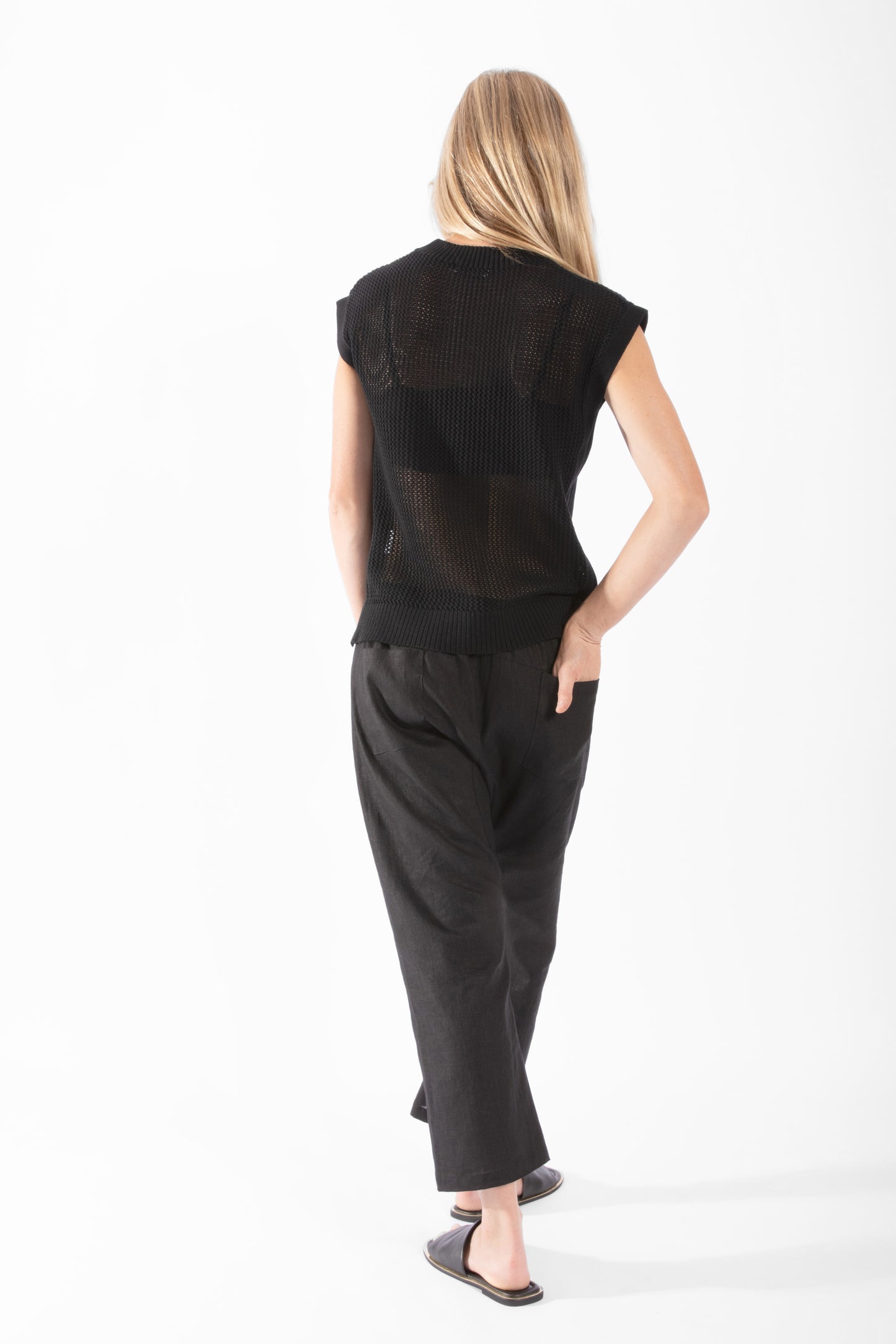 
                  
                    Mesh Knit Top - Black
                  
                