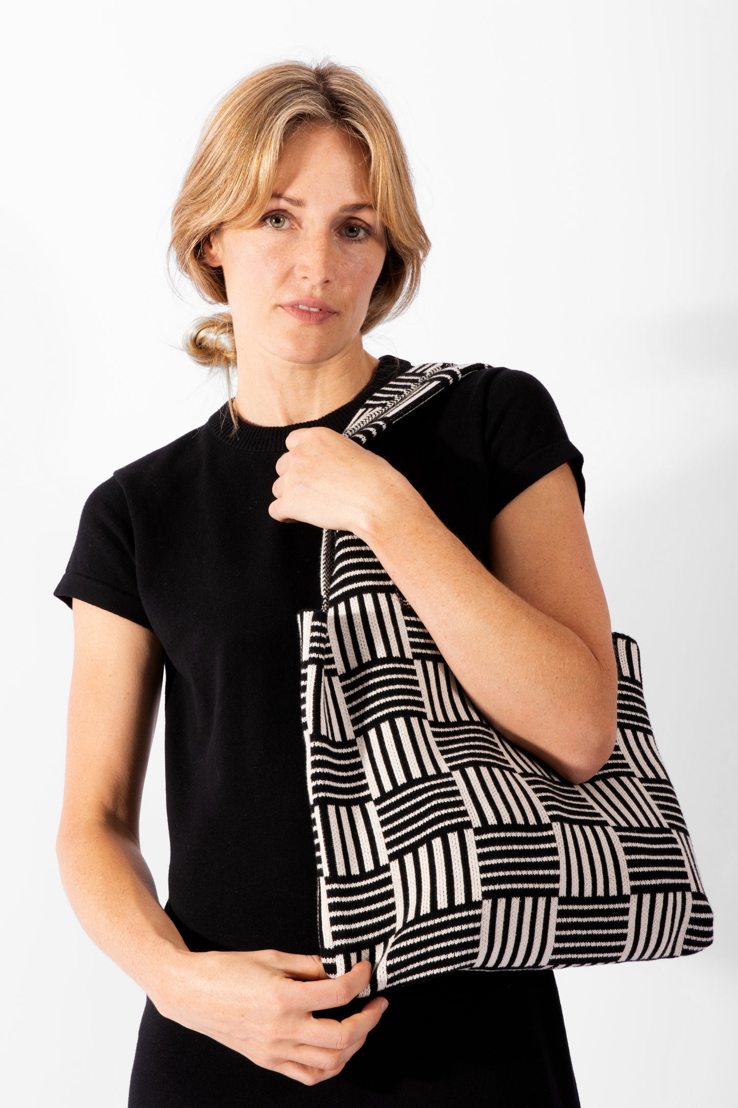 
                  
                    Knitted Tote - Black/ Oat
                  
                