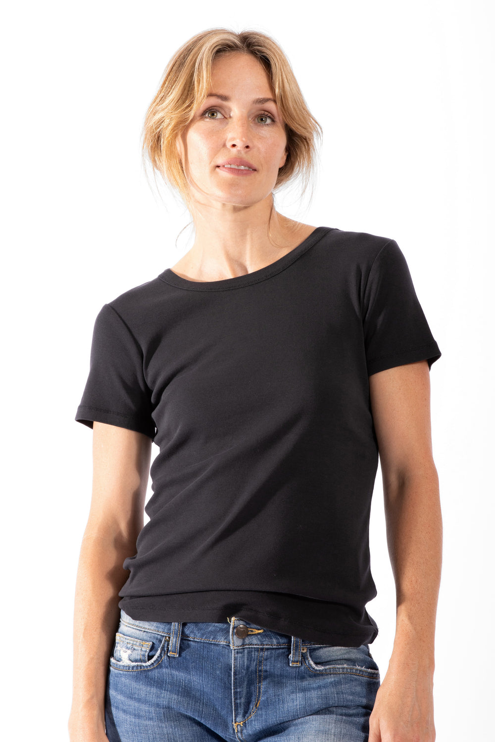Organic Cotton Rib Tee - Black