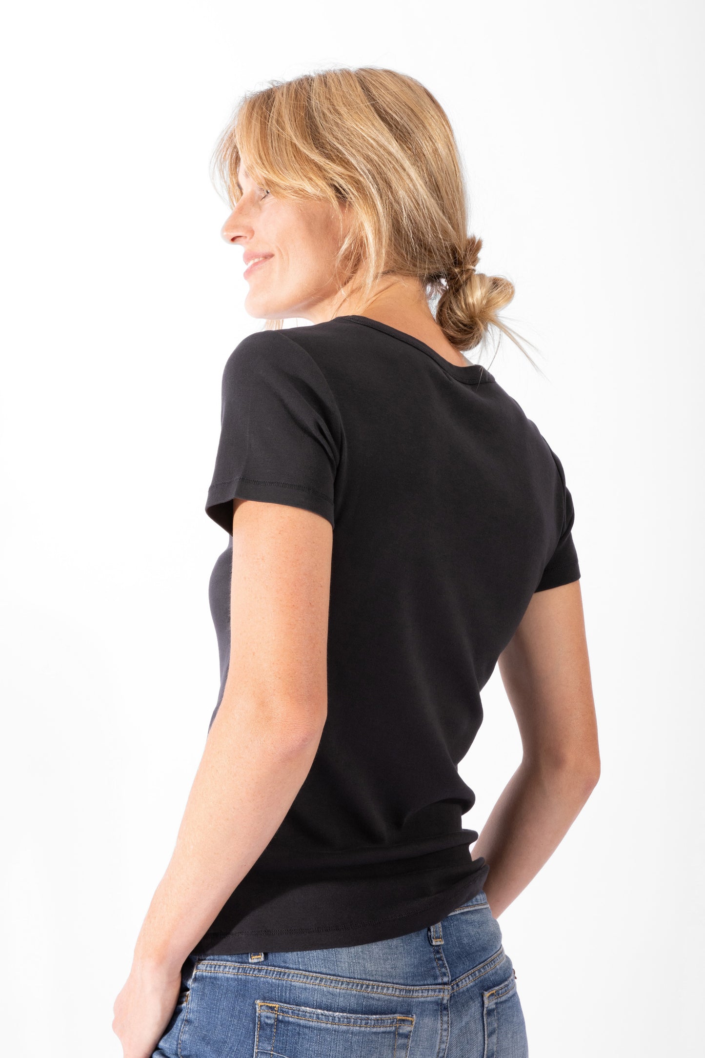 
                  
                    Organic Cotton Rib Tee - Black
                  
                