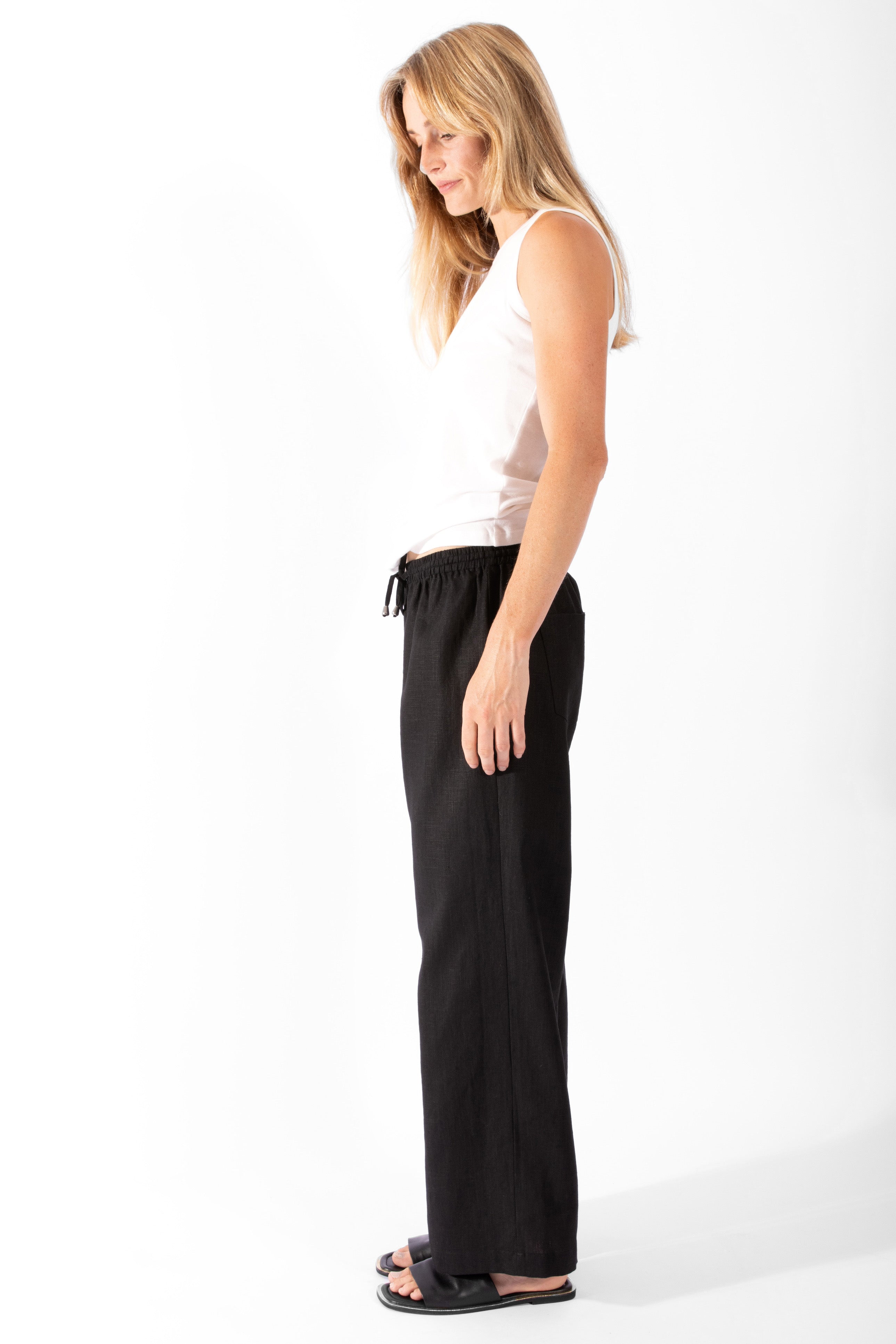 Linen Pant - Black – Beni & Co.