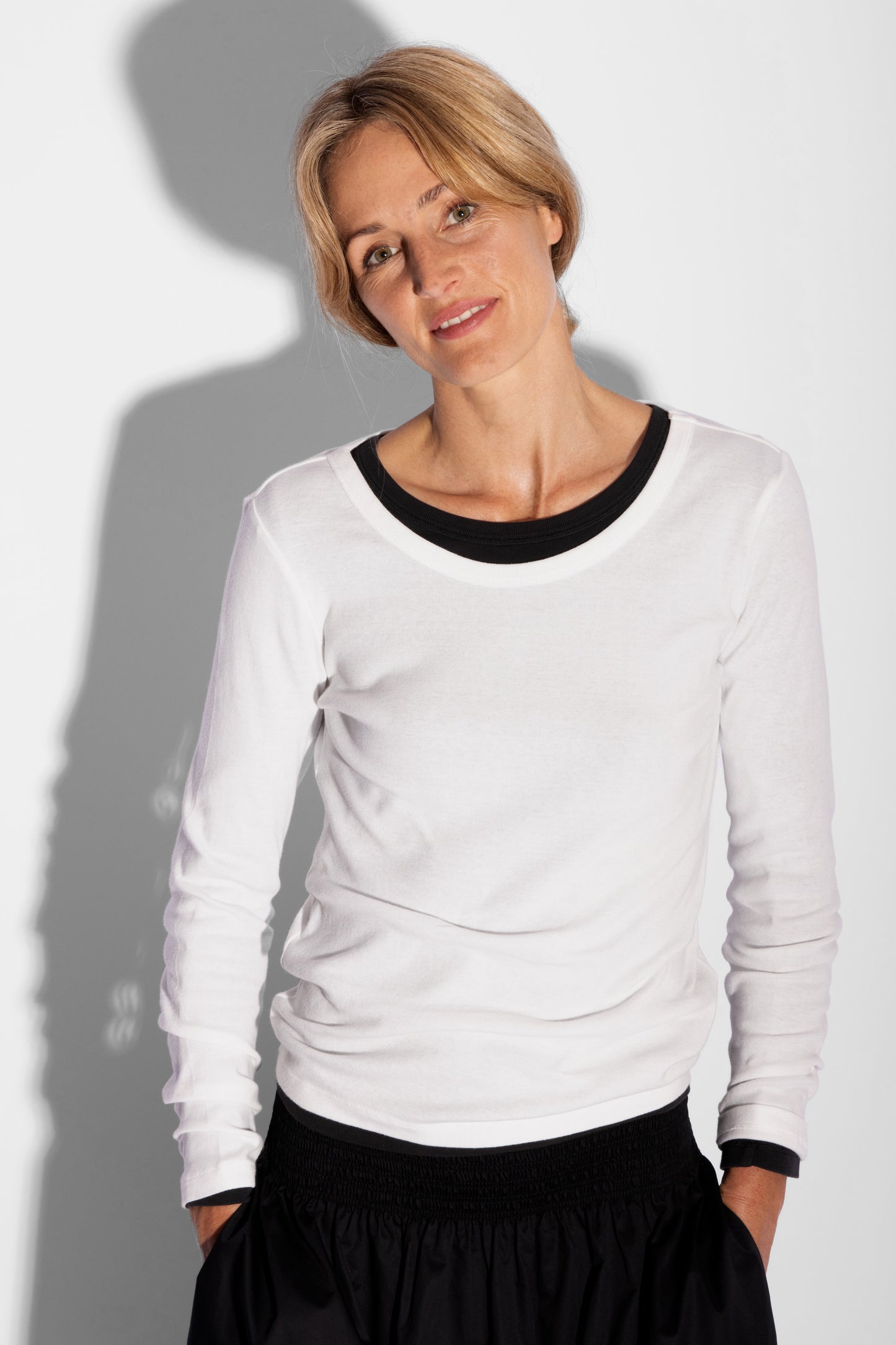
                  
                    Organic Cotton Rib Long Sleeve Tee - Black
                  
                
