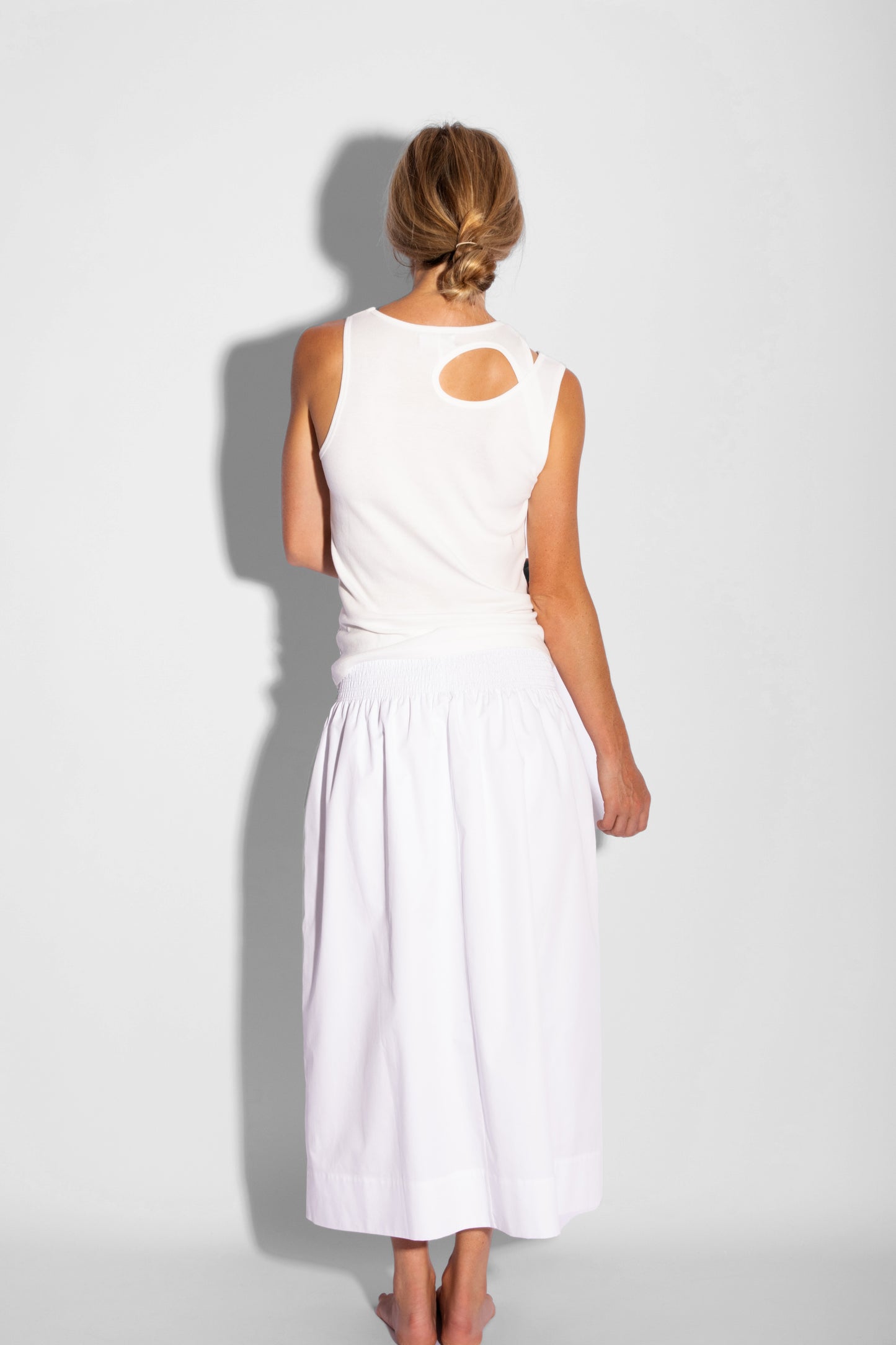 
                  
                    Organic Cotton Rib Keyhole Tank- White
                  
                