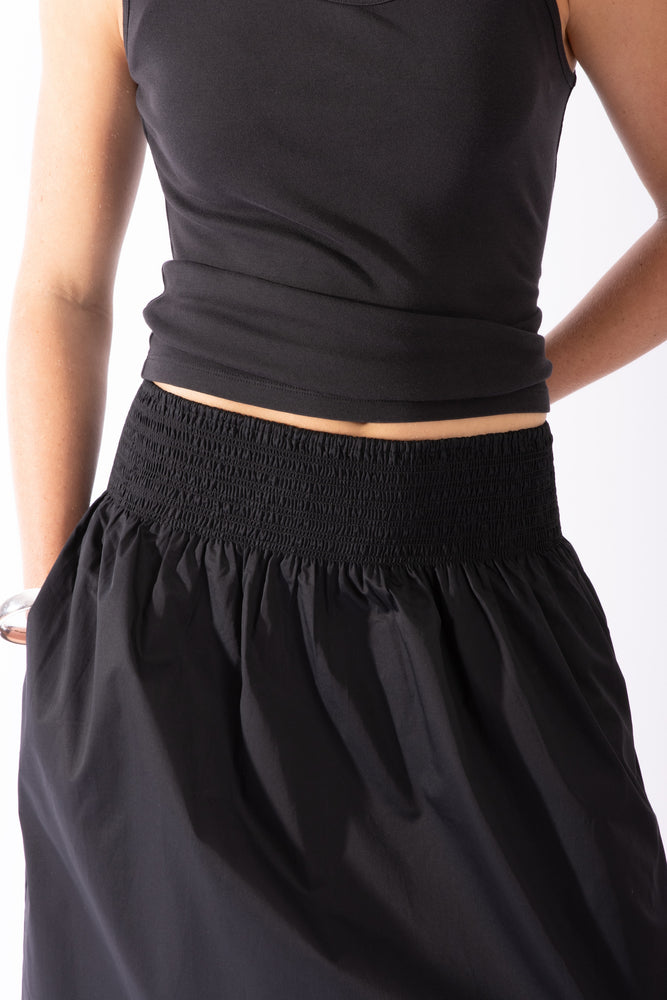 
                  
                    Shirred Waist Skirt - Black
                  
                