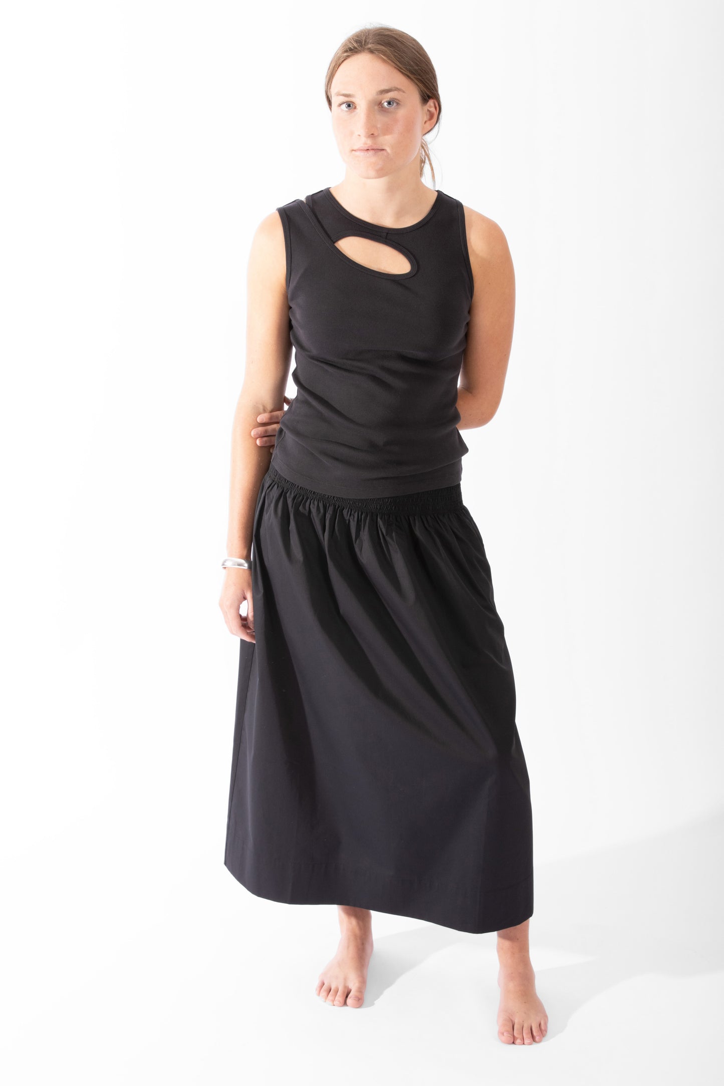 
                  
                    Shirred Waist Skirt - Black
                  
                