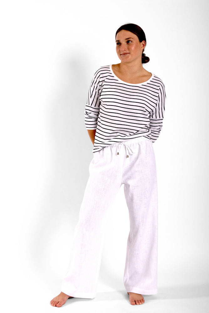 
                  
                    Magyar Knit Top - White / Black Stripe
                  
                