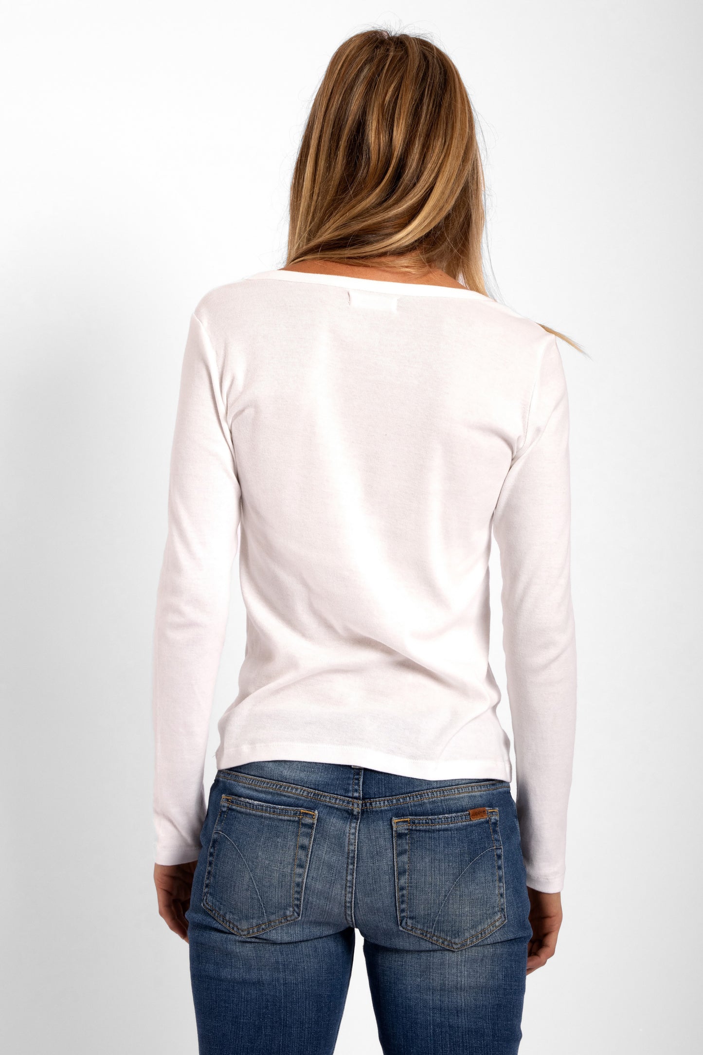 
                  
                    Organic Cotton Rib Long Sleeve Tee - White
                  
                