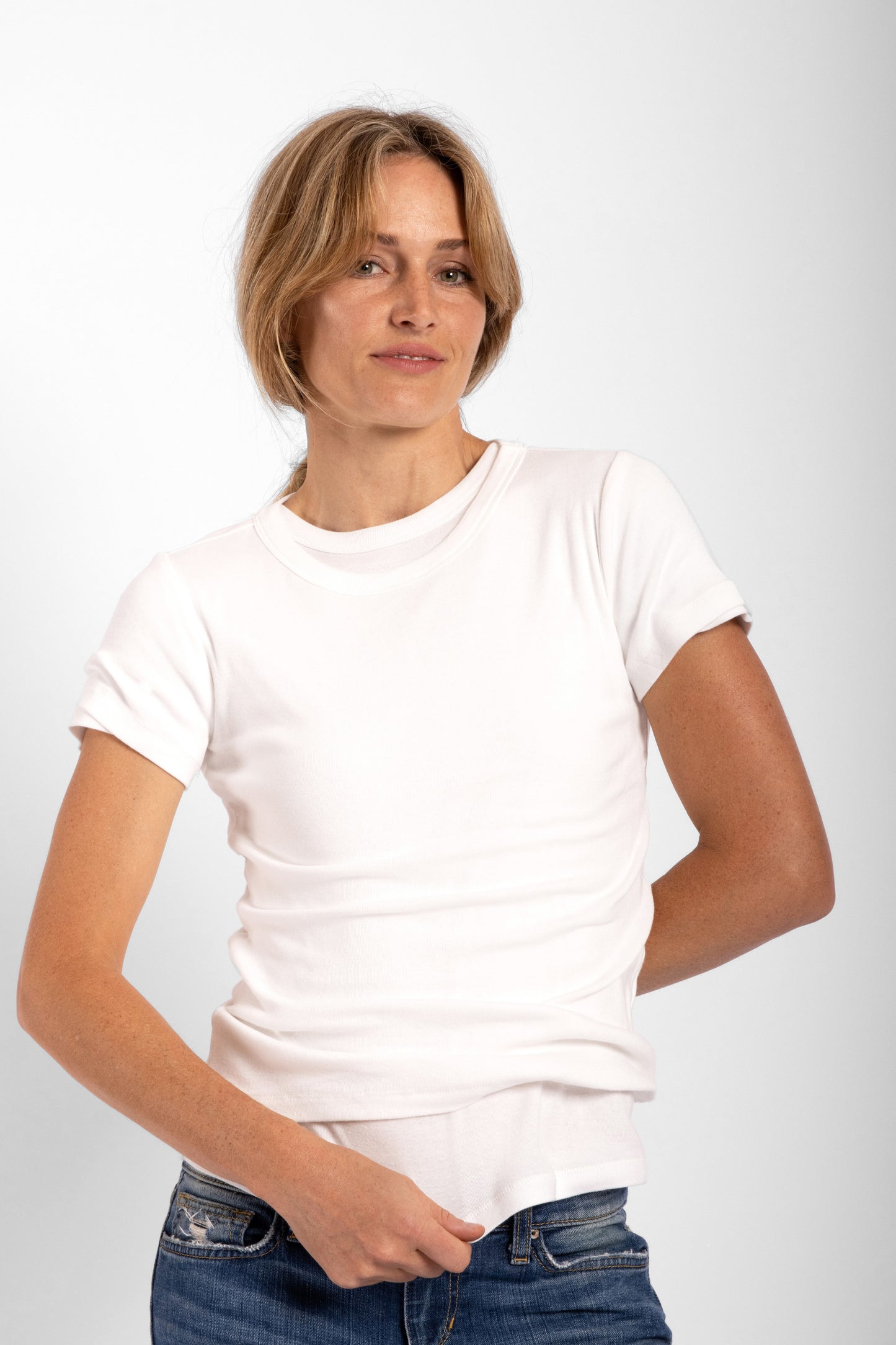 
                  
                    Organic Cotton Rib Tee - White
                  
                