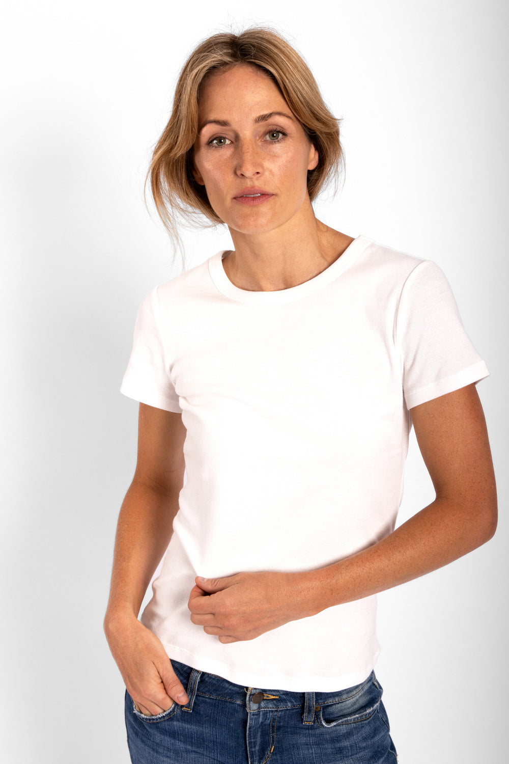 Organic Cotton Rib Tee - White