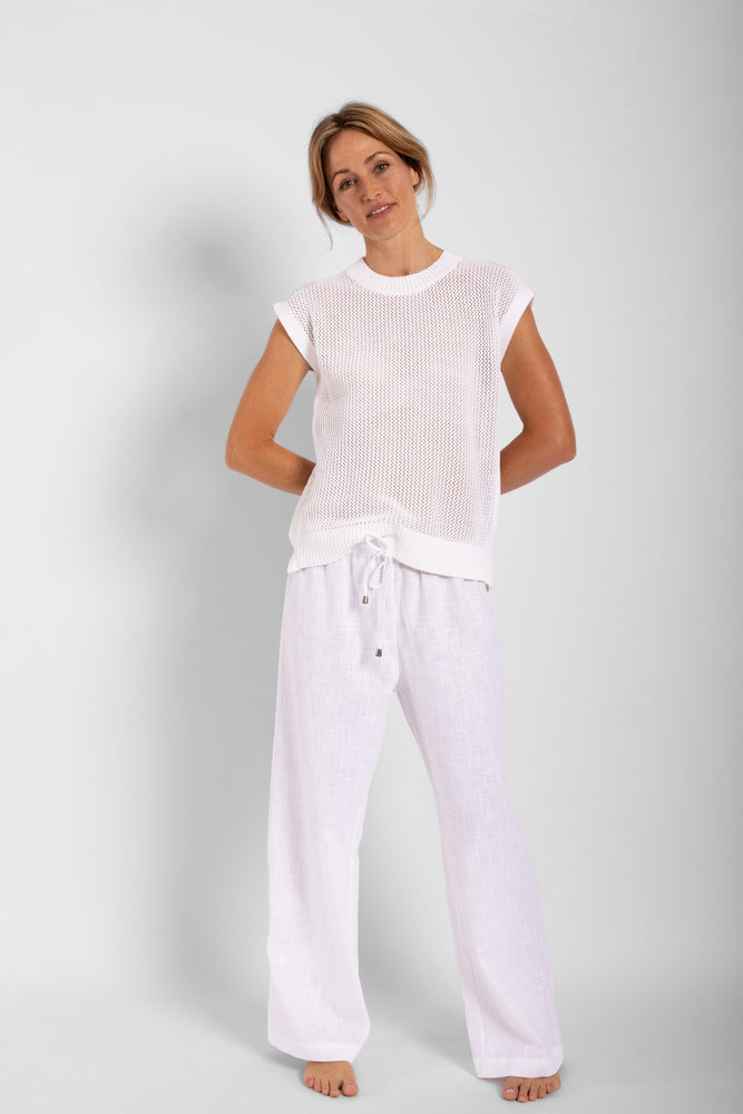 
                  
                    Mesh Knit Top - White
                  
                