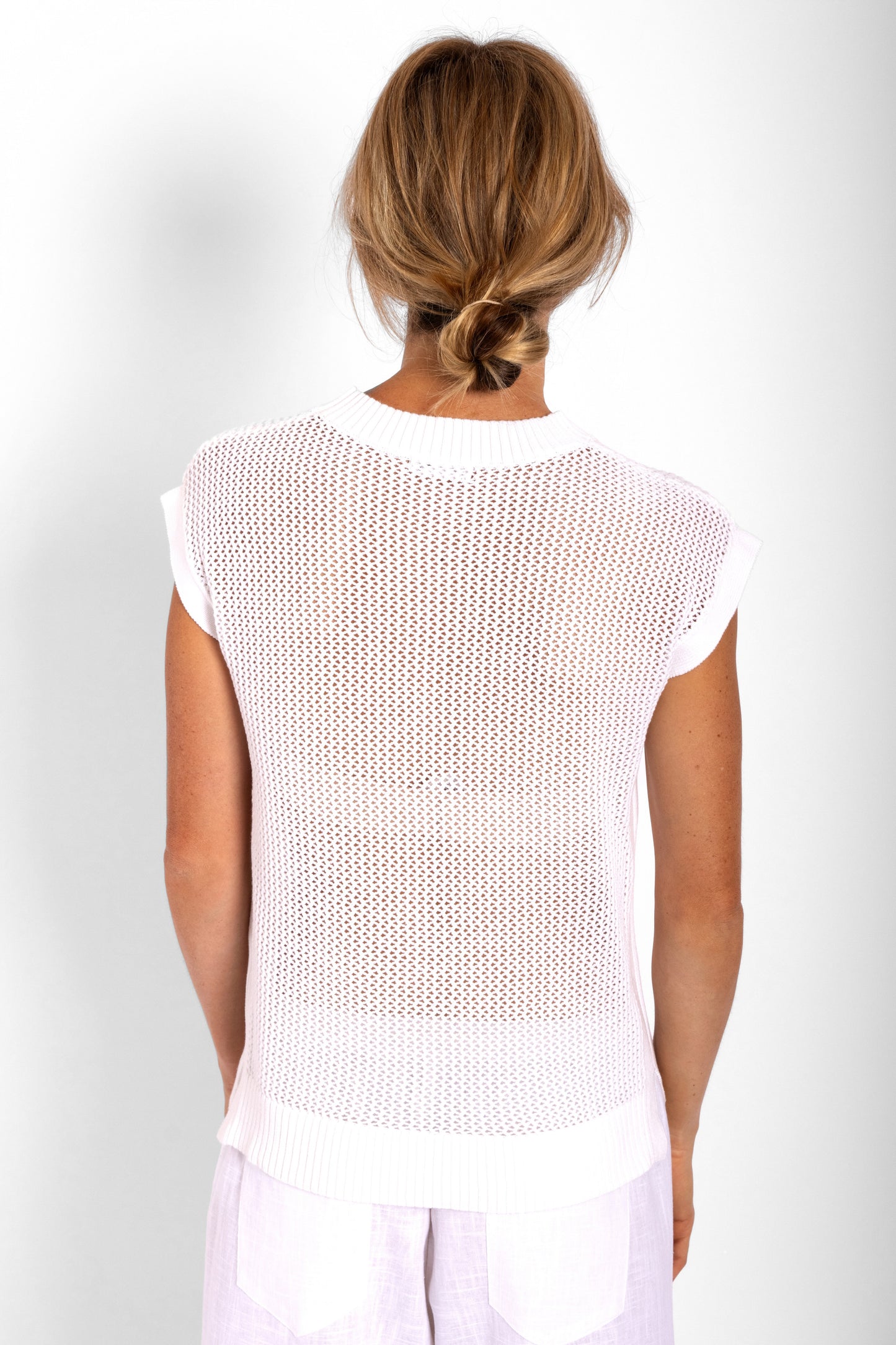 
                  
                    Mesh Knit Top - White
                  
                