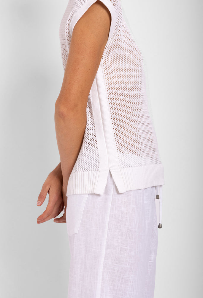
                  
                    Mesh Knit Top - White
                  
                