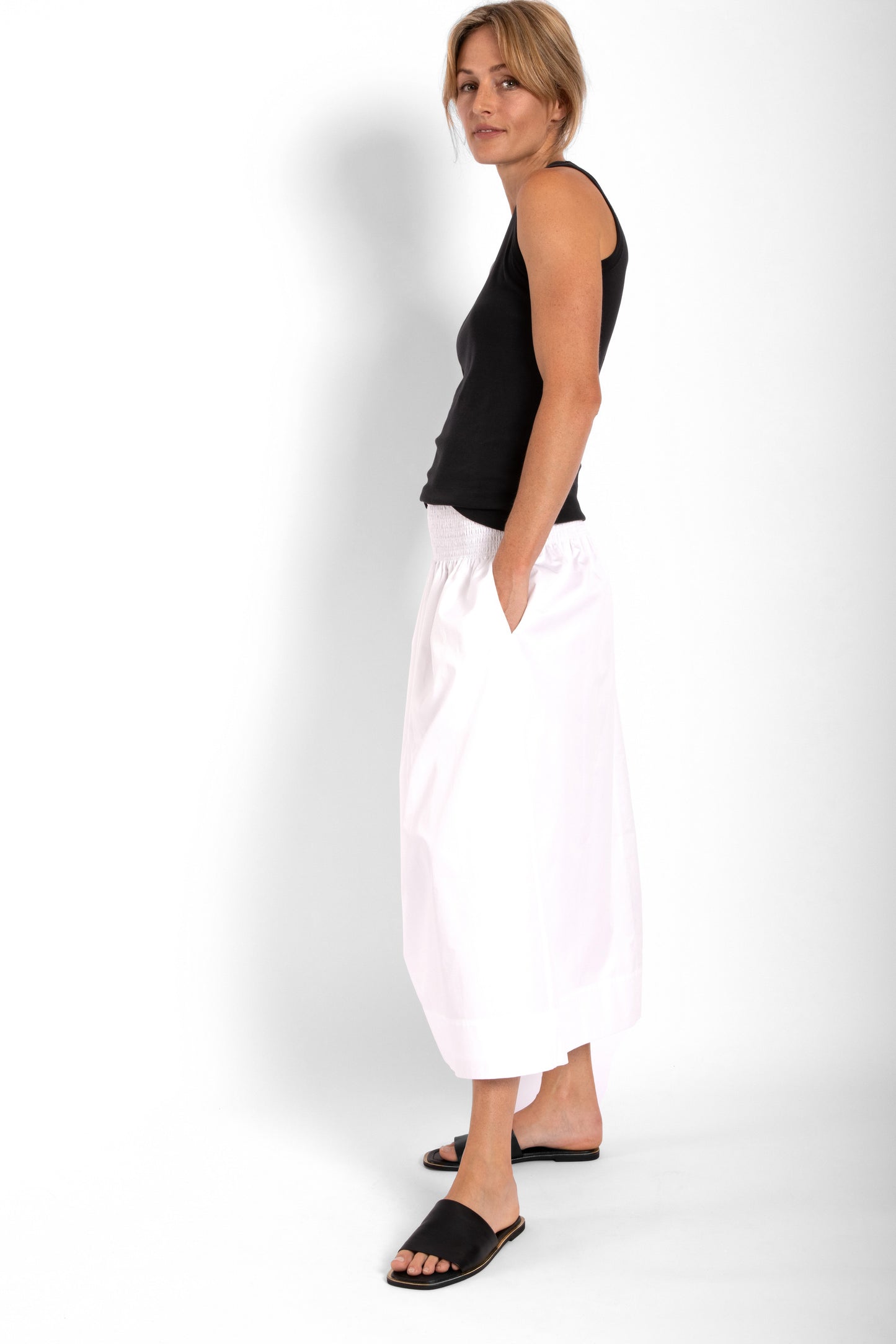 
                  
                    Shirred Waist Skirt - White
                  
                
