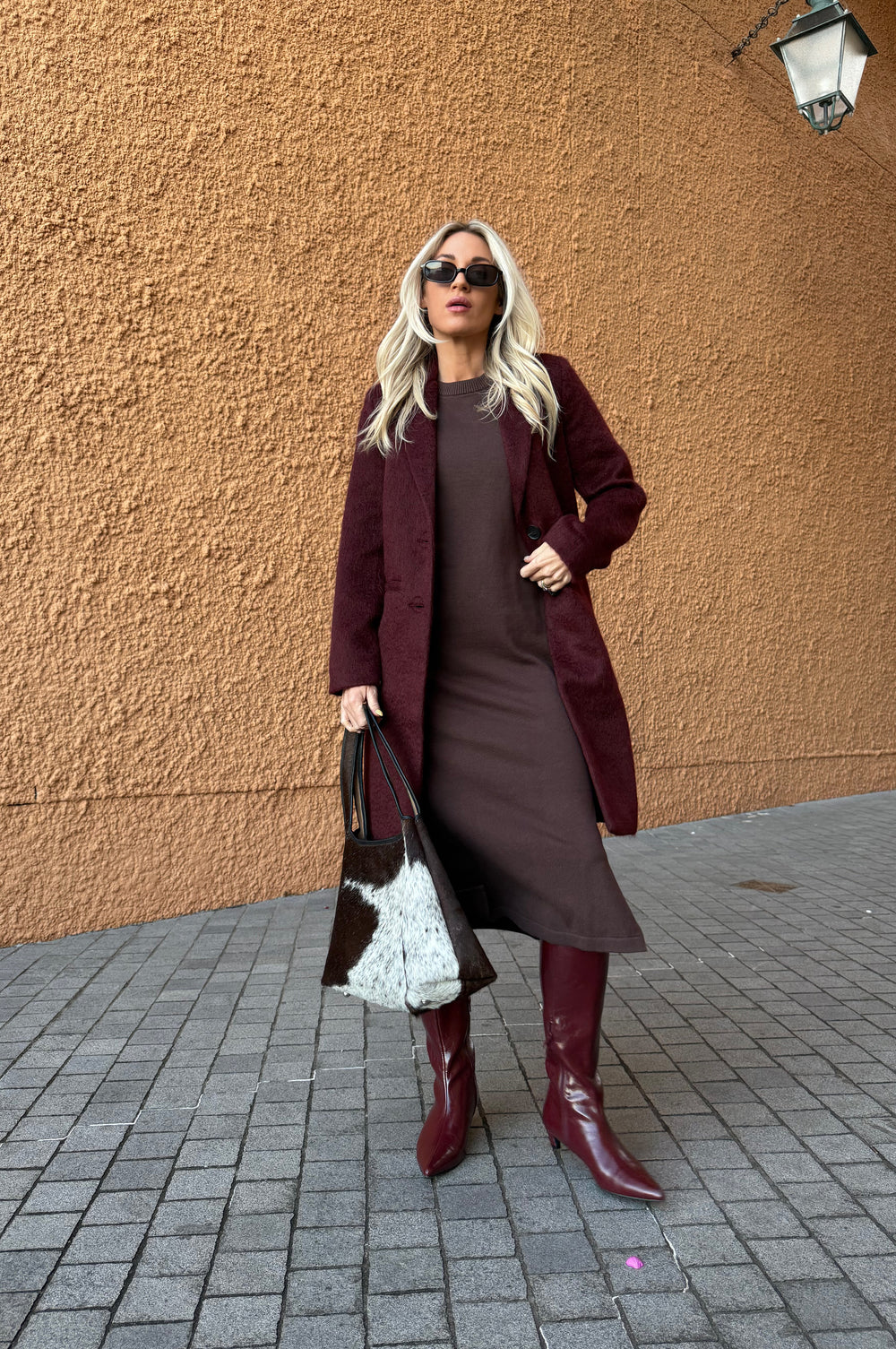 Knitted T-shirt Dress - Chocolate