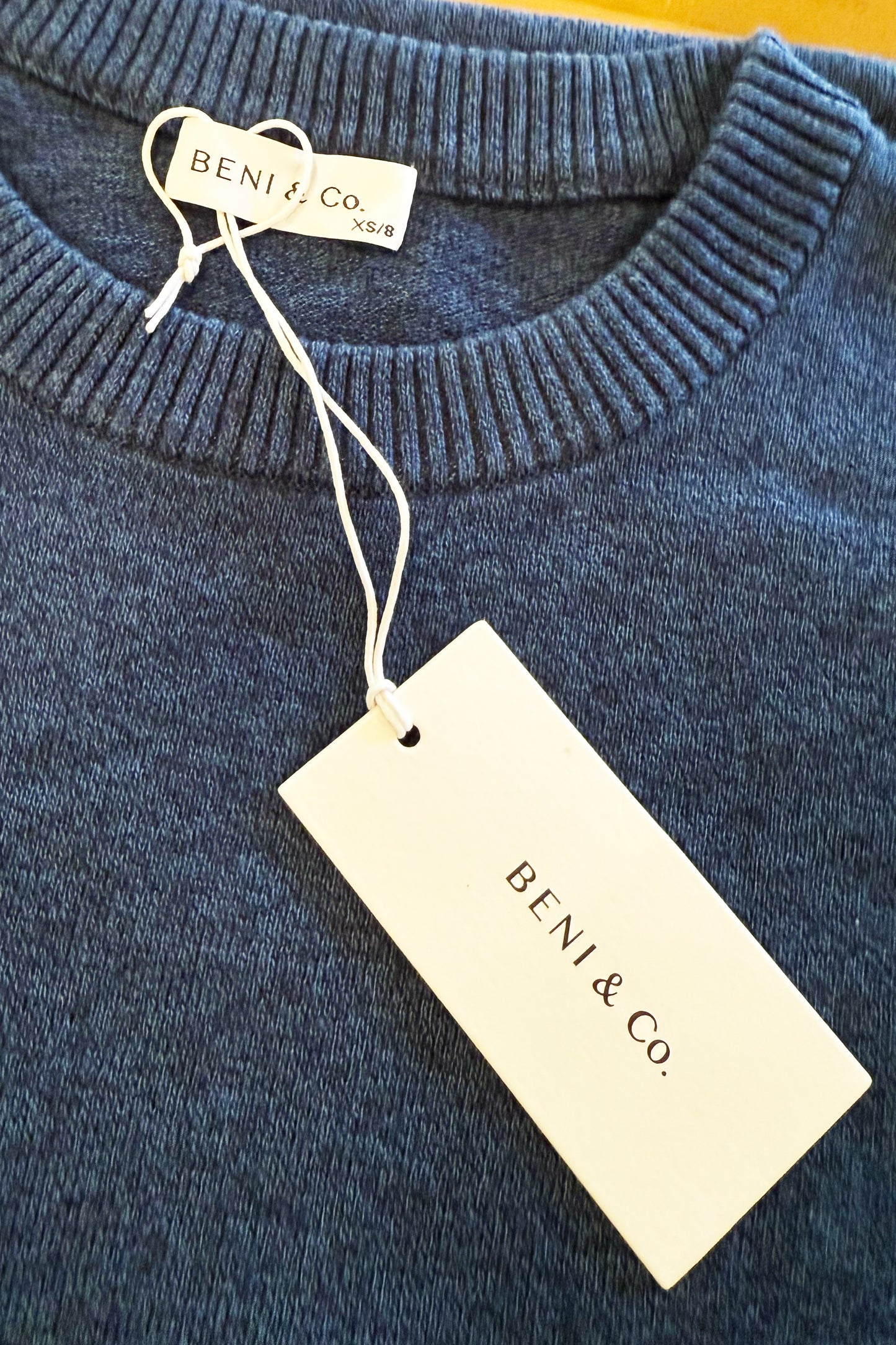 
                  
                    Knitted T-shirt Dress - Navy Marle
                  
                