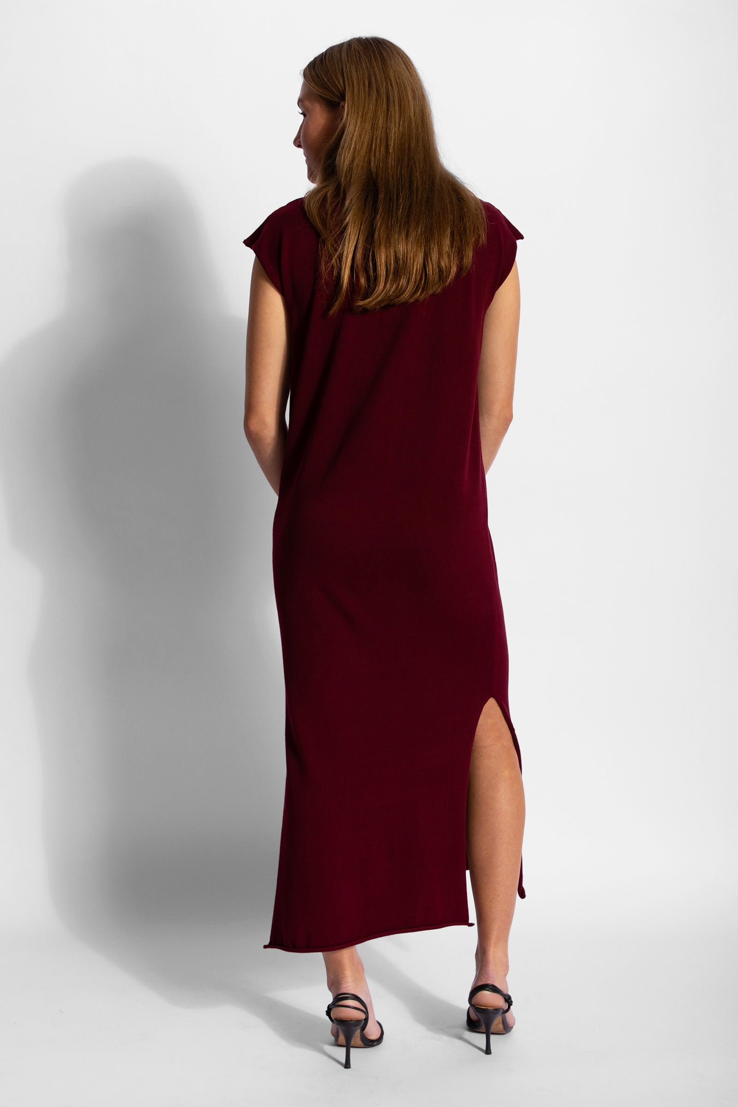 
                  
                    Funnel Neck Knit Maxi Dress - Wine
                  
                