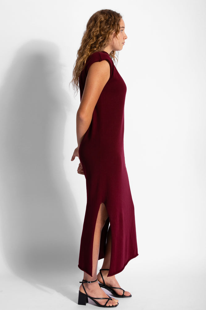 
                  
                    Funnel Neck Knit Maxi Dress - Wine
                  
                