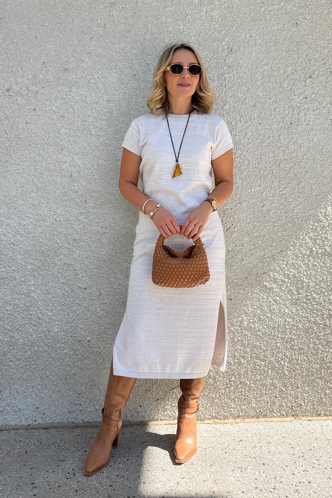 
                  
                    Knitted T-shirt Dress - Oat Marle
                  
                