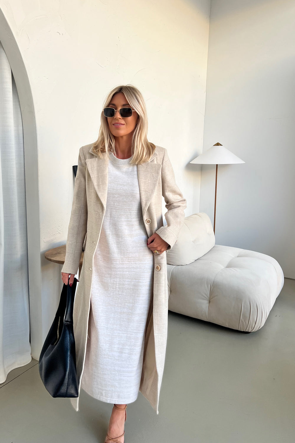 Knitted T-shirt Dress - Oat Marle